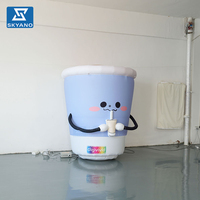 Modèle de tasse à café ou à thé au lait gonflable personnalisé en forme de dessin animé pour la publicité d'événements en extérieur et la décoration gonflable pour centres commerciaux