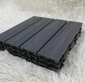 Ngoài trời Gỗ nhựa composite lưới sàn gỗ WPC lồng vào nhau decking gạch DIY gạch sâu dập nổi composite gạch