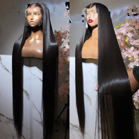 Perruque Lace Front HD 13x6 en Cheveux Naturels Vietnamiens Bruts, Cuticules Alignées, Sans Colle, pour Femmes Noires