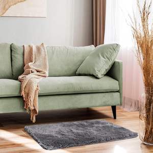 Set <span class=keywords><strong>di</strong></span> Tappeti Morbidi e Pelosi Grigi Antiscivolo <span class=keywords><strong>per</strong></span> Camera da Letto, Tappetino <span class=keywords><strong>per</strong></span> Ingresso, Decorazione <span class=keywords><strong>Casa</strong></span>, <span class=keywords><strong>Tappeto</strong></span> Peloso e Soffice - Product Image 6