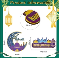 Ramadan/Eid Mubarak croissant étoile mosquée musulman Festival fête maison porte cheminée fenêtre suspendu drapeau signe bannières plaques décor