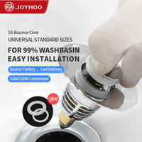 JOYHOO USA Tipo Moderno Fregadero de Acero Inoxidable Tapón Colador Pulido Pop up Bounce Núcleo Lavabo Drenaje con Recogedor de Pelo