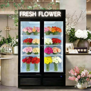Congelador vertical de doble puerta de alta calidad con enfriamiento por ventilador, vitrina expositora de flores COLDSTAR - Product Image 3