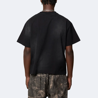 T-shirt carré ample en coton 100% uni délavé style streetwear, coupe boxy, impression DTG, pour homme
