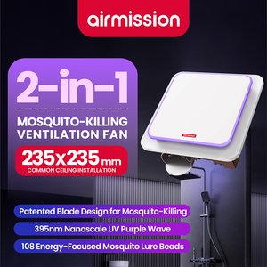 Ventilateur d'extraction de salle de bain avec lumière UV anti-moustiques, extracteur de salle de bain monté au plafond, boîtier métallique, ventilateur de ventilation - Product Image 3