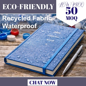 Diario de Tela Impermeable al por Mayor, Encuadernado en Tapa Dura, Papelería de Oficina, A5, Logotipo Personalizado, Papel FSC de Alta Gama, Cuaderno - Product Image 6
