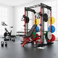 Zoshine Équipement de musculation unisexe pour la maison : Machine à squats, Smith Machine, Crossover à câbles pour la musculation et l'entraînement sportif, avec rack de gym à câbles