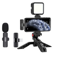 Kit de vlogging professionnel microphone d'enregistrement sans fil pour kit de vlogging vidéo smartphone