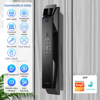Kunci Pintu Pintar Palm Vein Tuya Wifi Dengan Kamera dan Bel Pintu, Pengenal Wajah Otomatis Penuh, Sidik Jari, Kunci Pintu Israel