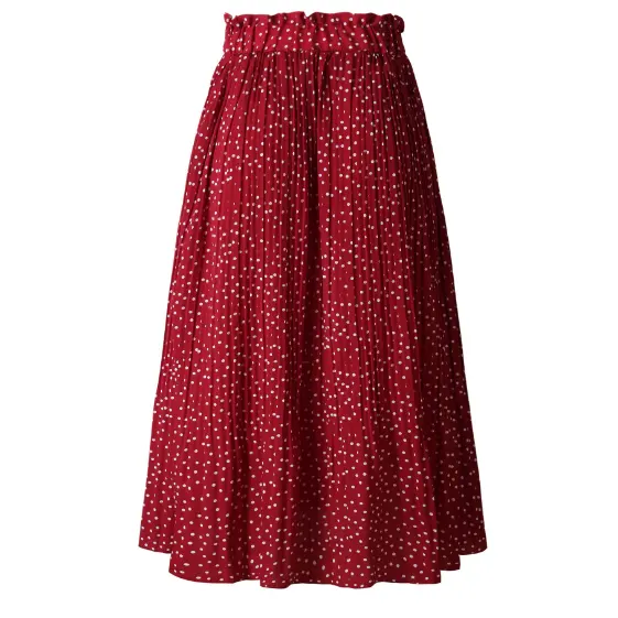 Женская плиссированная юбка в горошек, с высокой талией, лето 2022