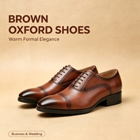 Chaussures habillées en cuir microfibre pour hommes, à bout pointu, à lacets, style Oxford, pour affaires, mariage, bureau