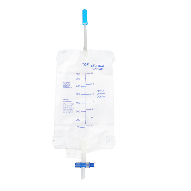 Bolsa de orina de pierna portátil desechable médica para adultos de 500 ml 750 ml para hombres y mujeres