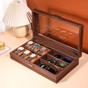 สไตล์โบราณ6ช่องหนัง PU เครื่องประดับสร้อยข้อมือนาฬิกาแว่นตากล่องเก็บของ - Product Image 1