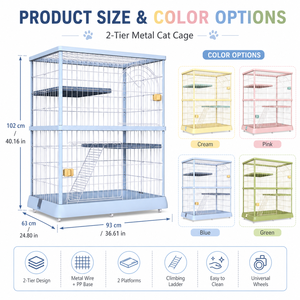 Niches pour animaux de compagnie de haute qualité, couleur vive, trois étages, grande niche pour animaux de compagnie, cage intérieure pour chat - Product Image 2