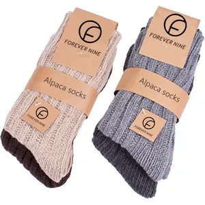 Winter Autumn Custom Brand Logo Long Unisex Alpaca Wool Socks Men Women