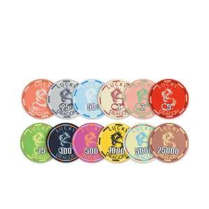 YH热卖锦标赛扑克筹码500pcs陶瓷芯片套装用于赌博