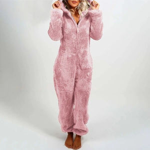 2023 mode une pièce polaire vêtements de nuit ensemble grande taille capuche ensembles pyjamas pour femmes adultes pour l'hiver chaud pyjamas femmes S-5XL - Product Image 2