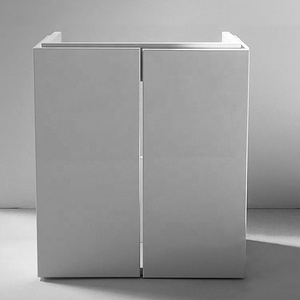 PTB <span class=keywords><strong>CUBIX</strong></span> Blanco brillante Colgado en la pared 450 Dos puertas Baño moderno Lavabo Gabinete Muebles de tocador - Product Image 2