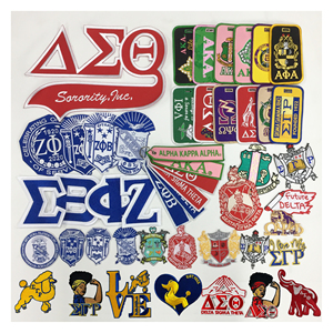 Patch personalizzata <span class=keywords><strong>4</strong></span> "stile Gamma Rho Sorority Shield 100% ricamato a taglio termico bordo greco Patch confraternita - Product Image 5