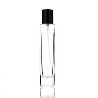 Flacon de parfum en verre cylindrique fin de 50 ml, exquis, avec atomiseur à fine brume, flacon de parfum vide en verre transparent