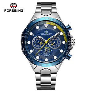 <span class=keywords><strong>Montre</strong></span> Forsining pour homme, montres mécaniques automatiques <span class=keywords><strong>de</strong></span> luxe, trois yeux, six <span class=keywords><strong>aiguilles</strong></span>, <span class=keywords><strong>montre</strong></span> mécanique automatique pour homme, bracelet en acier - Product Image 5