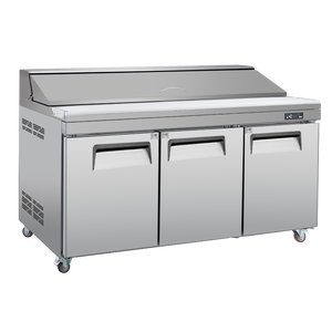 Quầy thương mại hàng đầu thép không gỉ Pizza chuẩn bị bàn tủ lạnh 3 cửa salad Tủ đông làm mát không khí mở cửa loại - Product Image 1