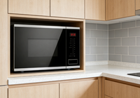 Four à micro-ondes encastrable en acier inoxydable de 25 L avec commande par bouton mécanique, classe A+ en termes d'efficacité énergétique, certifié CE
