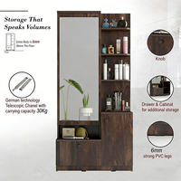 Coiffeuse en bois pour chambre à coucher avec tiroir, miroir et grand espace de rangement, longue coiffeuse avec miroir