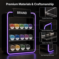Vitrine de comptoir à 3 niveaux en acrylique LED avec logo personnalisé pour sachets de snus, solution écologique pour les magasins de tabac