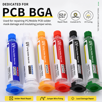 Encre de masquage à polymérisation UV 6 couleurs pour réparation électronique, huile isolante pour BGA, PCB, fils de liaison, colle de protection pour joints de soudure