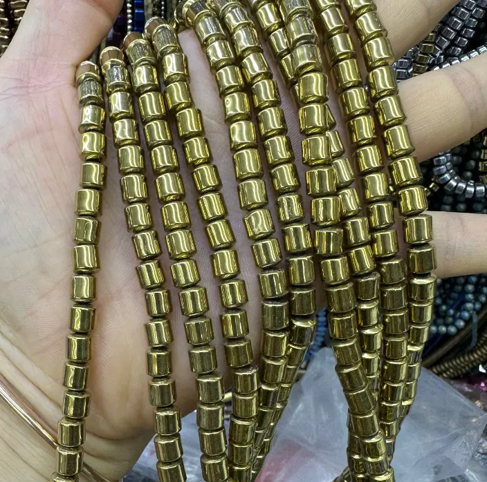 Позолоченные гематитовые бусины с драгоценным камнем 3 мм, кубический гематитовый разделитель для браслетов своими руками