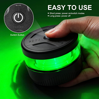 Luz Estroboscópica Verde con Batería, Base Magnética, Portátil, Recargable por USB-C, 12V/24V DC, 7 Modos de Destello, Luz de Advertencia