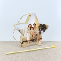 Nouvelle Lanterne LED Pentagramme de Noël 2026 à Sublimation, Impression Double Face, Cadre Photo, Style Poteau Portable pour Cadeau de Noël
