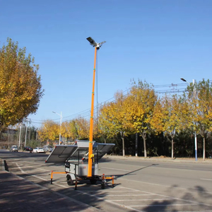 4x500 Wát ánh sáng mặt trời tháp lai năng lượng mặt trời hệ thống đèn LED năng lượng mặt trời hệ thống năng lượng di động Trailer - Product Image 1