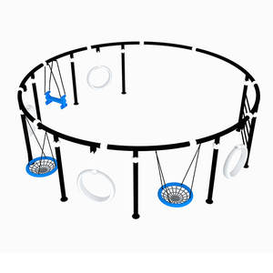 Fun kommerzielle Mehr personen schaukel für Kindergarten kinder Outdoor-Spielplatz Klettergerüst Schaukel - Product Image 3