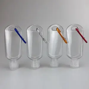 30ml 50ml1.6oz空のキーホルダーカラビナポータブルトラベルプラスチックスプレーボトルフリップキャップ付き詰め替え可能な容器スクイーズチューブ - Product Image 1
