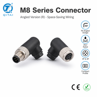 Connecteur M8-M03R M04R à 3 et 4 broches, mâle, coudé, à vis, étanche IP67 4A 60V pour système de convoyeur