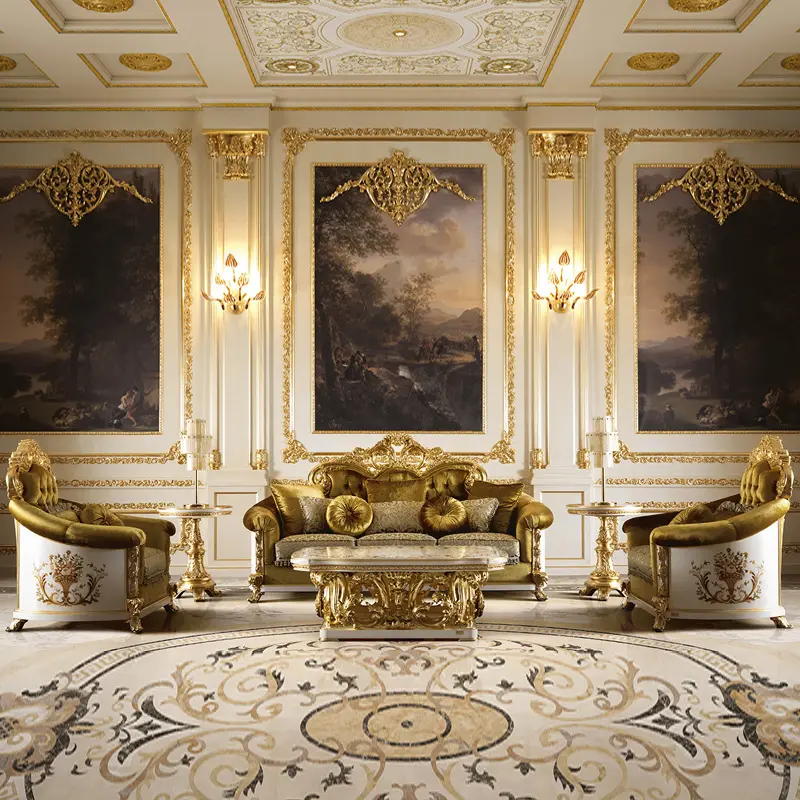 Роскошный роскошный деревянный диван для виллы в европейском стиле на четыре места, модный диван в европейском стиле, Королевский стул, диваны