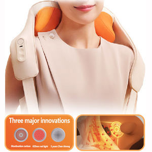 2025 modelo atualizado ombro e pescoço <span class=keywords><strong>massager</strong></span> com duplo efeito adicionando moxabustão carbono ameixa flor rolos - Product Image 6