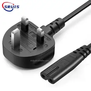 90 Degrees Figure 8 Iec Iec320 Connector Uk Bs Standard 3 Pin Plug British Universal Prong Cable C7 Polarized Power Cord