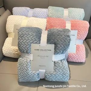 Manta de Terciopelo Coral, Color Sólido, Moderna, Gruesa, para Aire Acondicionado, Siesta, Sábanas Pequeñas, Regalo, Uso en <span class=keywords><strong>Invierno</strong></span> Disponible - Product Image 4
