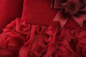 Vestito da Bambina Rosa e <span class=keywords><strong>Rosso</strong></span> a Maniche Lunghe con Fiori e Volant per Autunno Inverno 2026 - Product Image 5