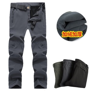 Vente en gros de pantalons cargo imperméables décontractés pour la randonnée et le trekking braguette taille moyenne à fermeture éclair avec devant plat et doublure en polaire - Product Image 1