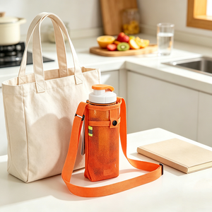 Sangle de transport personnalisée en maille pour bouteille d'eau, légère (100g), portable, réglable, pour camping, extérieur, été, multi-usages - Product Image 6