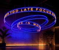 Enseigne en acrylique personnalisée, logo rond néon extérieur, enseigne de marque commerciale en acrylique, logo de marque en métal, logo circulaire, enseigne LED, logo rond