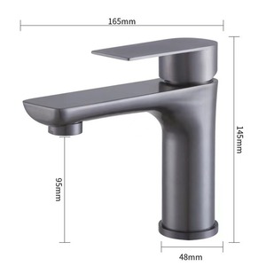 Robinet de lavabo en acier inoxydable 35 mm, mitigeur monocommande pour évier de salle de bain, eau chaude et froide - Product Image 4