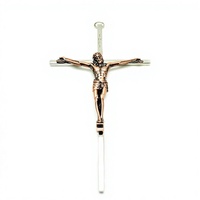 Croix de jésus, Crucifix en métal, suspendu avec jésus, église religieuse, INRI