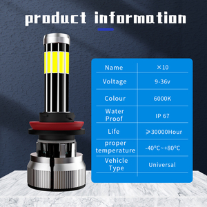 Haizg ชุดไฟหน้า LED ราคาถูก6000K 60W H4 9003 9005 9006ไฟสูงต่ำ10ด้าน H4ไฟหน้า LED - Product Image 2