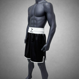 Pantalones Cortos de Boxeo Lisos con Cintura Elástica, Tela Ligera de Secado Rápido, Perfectos para Competencia de Artes Marciales - Product Image 3