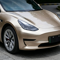 Film de protection automobile liquide métallique brillant HD en PET TPU, couleur champagne foncé, rouleau complet 1,52x16m/5x55ft, vente en gros, directement de l'usine